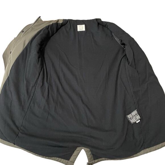 13 NYC Parka Jacket Women Size Small Green Full Zip Fur Trim Hooded Drawstring - Picture 3 of 8